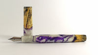 Purple Swirl Buckeye Burl Hybrid Fountain Pen