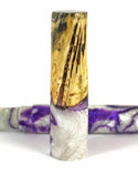 Purple Swirl Buckeye Burl Hybrid Fountain Pen