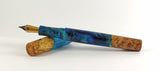 Blue Box Elder Burl Hybrid Fountain Pen