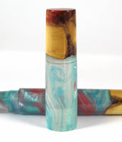 Flame Box Elder Burl Hybrid Fountain Pen