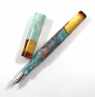 Flame Box Elder Burl Hybrid Fountain Pen