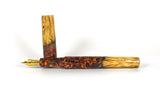 Gold swirl Box Elder Burl Hybrid Fountain Pen Bock Nib
