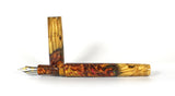 Gold swirl Box Elder Burl Hybrid Fountain Pen JoWo Nib