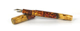 Gold swirl Box Elder Burl Hybrid Fountain Pen JoWo Nib