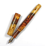 Gold swirl Box Elder Burl Hybrid Fountain Pen JoWo Nib
