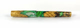 Green swirl Box Elder Burl Hybrid Fountain Pen
