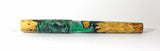 Green, Black & White swirl Box Elder Burl Hybrid Fountain Pen