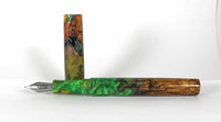 Flame Box Elder Burl Hybrid Fountain Pen