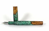 Green Box Elder Burl Hybrid Fountain Pen