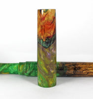 Flame Box Elder Burl Hybrid Fountain Pen