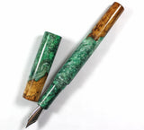 Green Box Elder Burl Hybrid Fountain Pen
