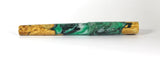 Green, Black & White swirl Box Elder Burl Hybrid Fountain Pen