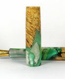 Green swirl Box Elder Burl Hybrid Fountain Pen
