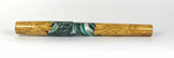 Green, Black & White Box Elder Burl Hybrid Fountain Pen