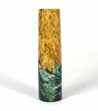 Green, Black & White Box Elder Burl Hybrid Fountain Pen