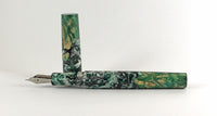 Green Swirl & dyed Big leaf Maple Hybrid Fountain Pen