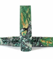 Green Swirl & dyed Big leaf Maple Hybrid Fountain Pen