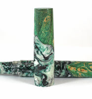 Green Swirl & dyed Big leaf Maple Hybrid Fountain Pen