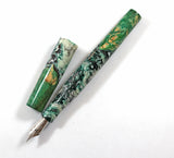 Green Swirl & dyed Big leaf Maple Hybrid Fountain Pen