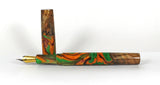 Green & Gold Big Leaf Maple Burl Hybrid Fountain Pen Bock Nib