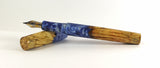 Light Blue Box Elder Burl Hybrid Fountain Pen