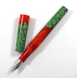 Orange Box Elder Burl Hybrid Fountain Pen