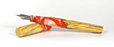Orange Box Elder Burl Hybrid Fountain Pen
