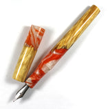 Orange Box Elder Burl Hybrid Fountain Pen