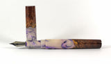 Purple Abalone Amboyna Burl Hybrid Fountain Pen