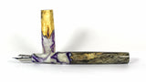 Purple Swirl Buckeye Burl Hybrid Fountain Pen