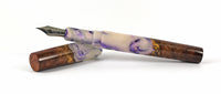Purple Abalone Amboyna Burl Hybrid Fountain Pen