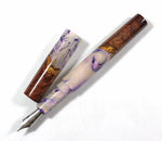 Purple Abalone Amboyna Burl Hybrid Fountain Pen