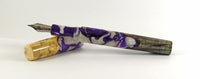 Purple Swirl Buckeye Burl Hybrid Fountain Pen