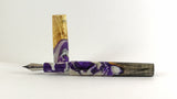 Purple Swirl Buckeye Burl Hybrid Fountain Pen