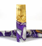 Purple Swirl Buckeye Burl Hybrid Fountain Pen