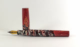 Red Swirl & dyed Big leaf Maple Hybrid Fountain Pen