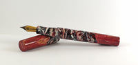 Red Swirl & dyed Big leaf Maple Hybrid Fountain Pen