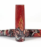 Red Swirl & dyed Big leaf Maple Hybrid Fountain Pen