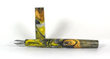 Yellow & Black swirl Buckeye Burl Hybrid Fountain Pen