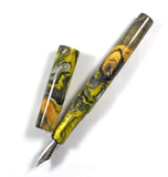 Yellow & Black swirl Buckeye Burl Hybrid Fountain Pen