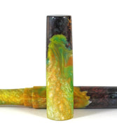 Triple dyed Big Leaf Maple Hybrid Green Swirl Fountain Pen