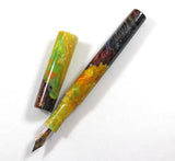 Triple dyed Big Leaf Maple Hybrid Green Swirl Fountain Pen