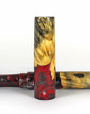 Red & Black swirl Buckeye Burl Hybrid Fountain Pen