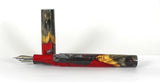 Red & Black Buckeye Burl Hybrid Fountain Pen