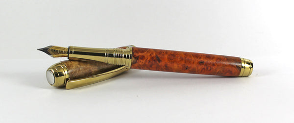 Queens Fountain Pen in Amboyna Burl