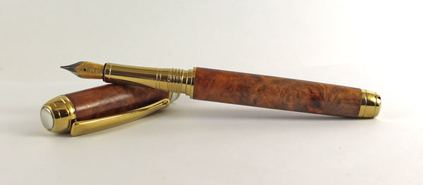 Queens Fountain Pen in Amboyna Burl