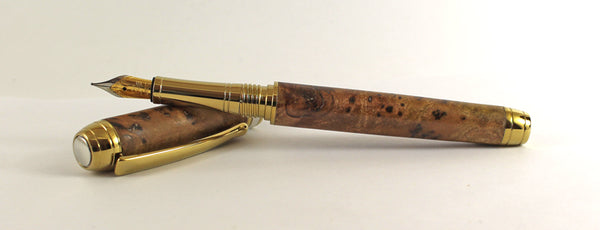 Queens Fountain Pen in Amboyna Burl