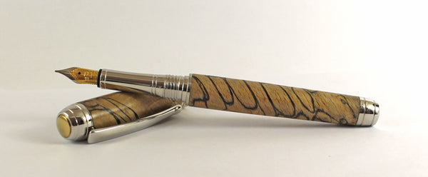 Queens Fountain Pen in Cross Cut Spalted Beech