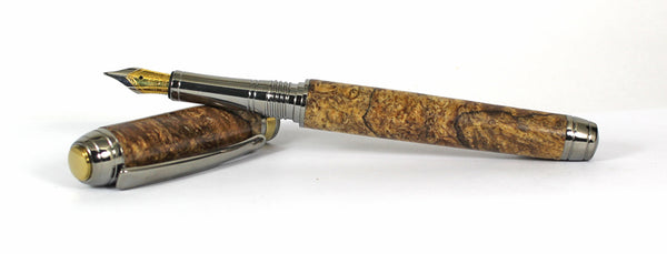 Queens Fountain Pen in Spalted Big Leaf Maple
