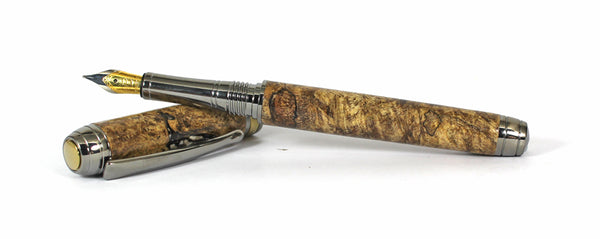 Queens Fountain Pen in Spalted Big Leaf Maple